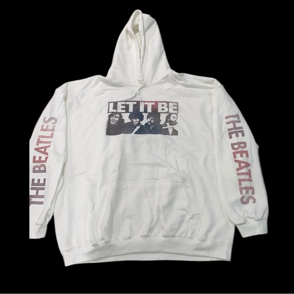 The Beatles "Let It Be" Long Sleeve Sweatshirt Hoodie White New Without Tags XXL